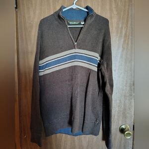 Eddie Bauer Men's Brown Sweater with Stripes